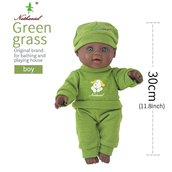 21 - black  baby dolls pop green African! 12inch  lol reborn silicone vinyl 30cm newborn poupee boneca baby soft toy girl kid todder