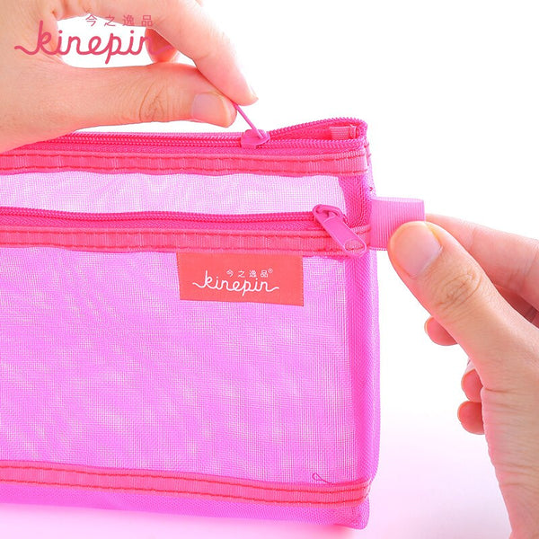[variant_title] - KINEPIN Makeup Brush Bag Travel Organizer Cosmetic Bag Meshy Zipper Pouch for Beauty Accessories Makeup Brushes Tools