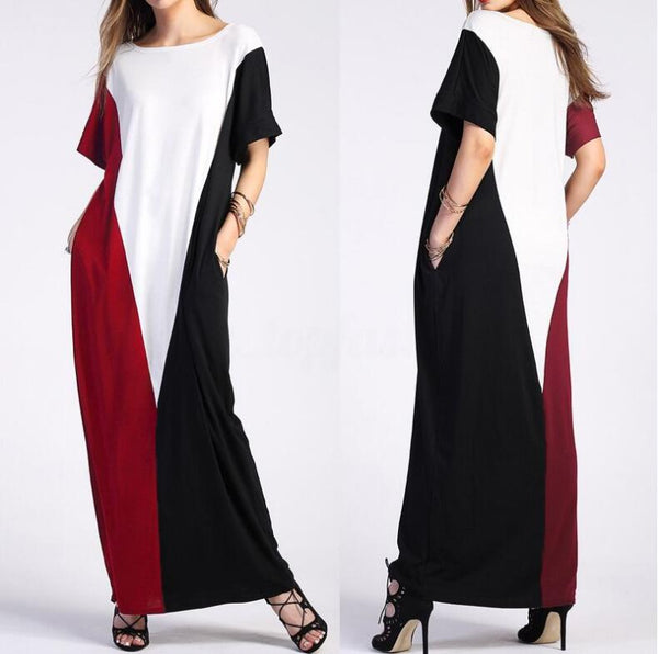 red / L - Fashion Loose Islamic Clothing Muslim Turkish Dresses Abayas For Women Abaya Dubai Bangladesh Long Dress Black Grey Red Summer