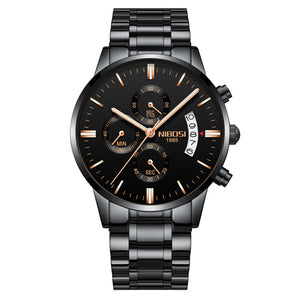 Black Gold Steel - NIBOSI Relogio Masculino Men Watches Luxury Famous Top Brand Men's Fashion Casual Dress Watch Military Quartz Wristwatches Saat