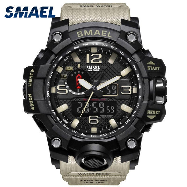 [variant_title] - Men Military Watch 50m Waterproof Wristwatch LED Quartz Clock Sport Watch Male relogios masculino 1545 Sport Watch Men S Shock