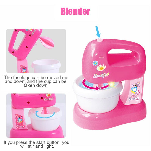 [variant_title] - 1 Set Kids Toy Electronic Washing Machine Mini Pretend Role Play Iron Fan Juicer Mixer AN88 (as shown)