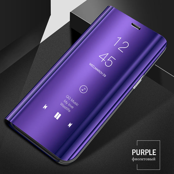 Purple / For Galaxy Note 8 - ZNP Full Cover Smart Mirror View Flip Phone Case For Samsung Galaxy S8 S9 S10 Plus S10E Cases For Samsung Note 8 9 S7 Edge Case