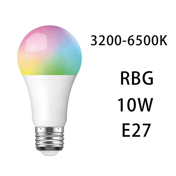 10W-E27-RBG - EU/US Standard Tuya/Smart Life 10W 6500K WiFI Bulb Light  for Google Home Amazon Alexa Voice Control