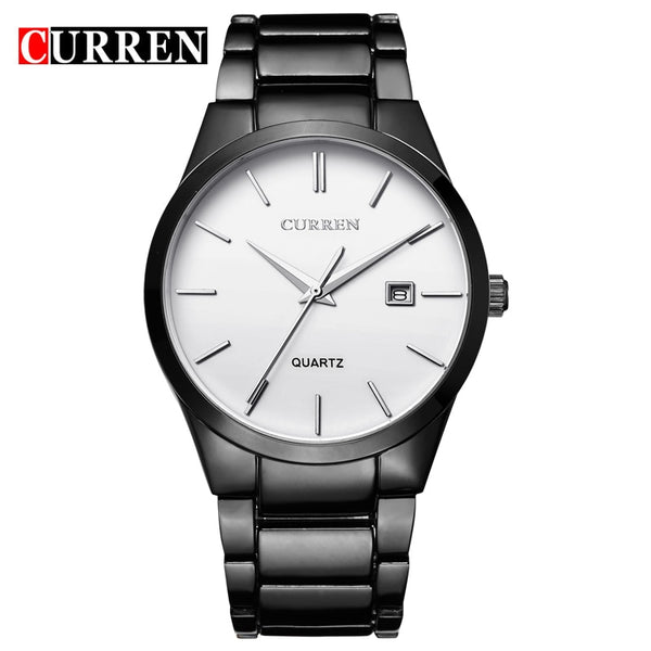 black white - relogio masculino CURREN Luxury Brand  Analog sports Wristwatch  Display Date Men's Quartz Watch Business Watch Men Watch 8106