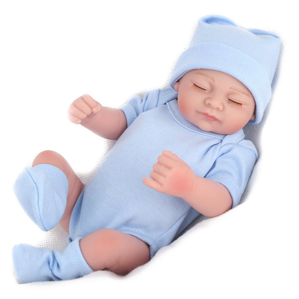 [variant_title] - NPKDOLL Mini Reborn Baby Doll Lifelike silicone Bath toys for girls Sleeping girl doll for newborn kids Christmas Gift 10 inch