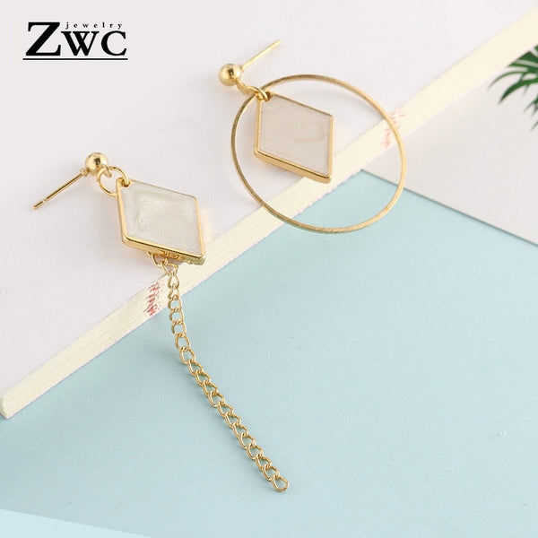 ZWC Fashion New Women's Acrylic Drop Earrings Hot Selling Long Dangling Earrings Gift For Women Party Wedding Jewelry Brincos