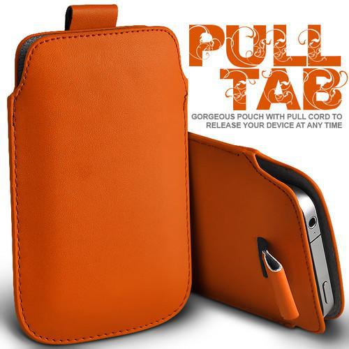 orange / 73x134mm - Universal pouch case For Samsung A6S A3 A5 A7 2017 case cover Pull Tab Leather Sleeve Bag for Samsung A310 A510 A710 phone case