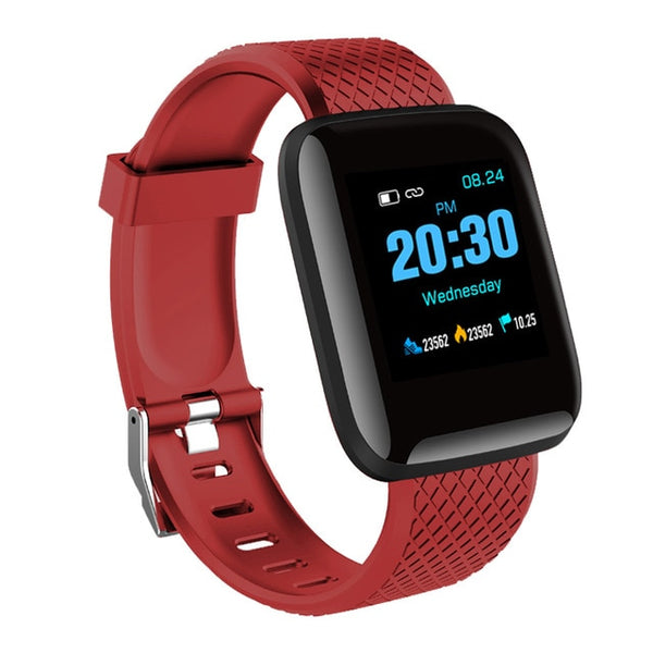 red - GEJIAN Smart Watch Men Blood Pressure Waterproof Smartwatch Women heart rate monitor fitness watch Sport For Android IOS