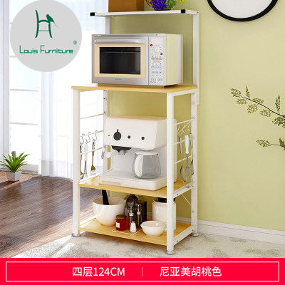 [variant_title] - Louis Fashion Creative Kitchen Storage Rack Receiving  Ground Microwave Storage  Multifunctional Microwave Rack