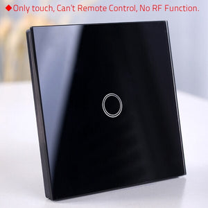 1 Black only touch - EU/UK Standard Touch Switch, Wall Light Touch Screen Switch, wireless Remote control Wall touch switch , 2 gang gray AC130~250V