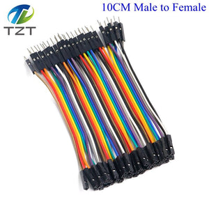 10CM female to Male - TZT Dupont Line 10cm/15cm/40cm Male to Male + Female to Male and Female to Female Jumper Wire Dupont Cable for arduino DIY KIT