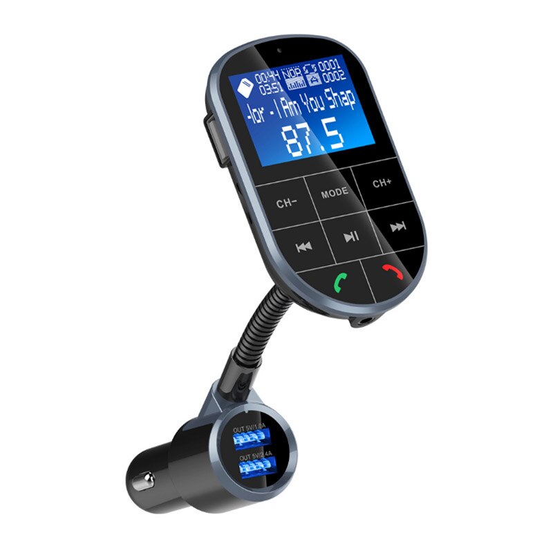 Default Title - YASOKRO FM Transmitter Aux Modulator Bluetooth Handsfree Car Kit Car Audio MP3 Player with 1.44 LCD display Dual USB Car Charger