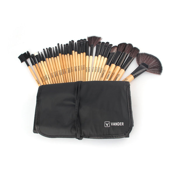 Brown - 32pcs Set For Professional Beauty Makeup Brush Sets Cosmetics Foundation Shadow Tools Liner Eye Concealer Make Up Kit Pouch Bag