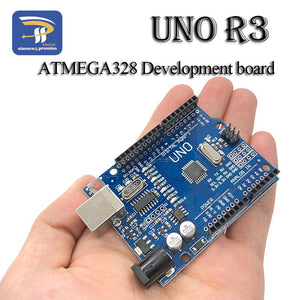 only board - One set UNO R3 (CH340G) MEGA328P for Arduino UNO R3 with case USB Cable ATMEGA328P-AU Development board