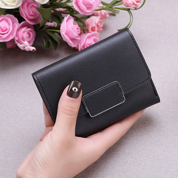 Black - New Money Small Wallet Women Casual Solid Wallet Fashion Female Short Mini All-match Korean Students Love Small Wallet