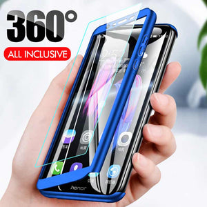 [variant_title] - Luxury 360 Full Cover Phone Case on the For Huawei Honor 9 9 Lite 8X Max 7A 7C Pro Tempered glass Protective Cover 7A 9Lite Case