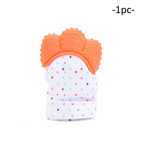 11 - LOFCA 1PC Dolphin Panda baby teething Glove Pacifier Glove Teether  Mitten Wrapper Sound Teething Chewable bead Newborn Toddler