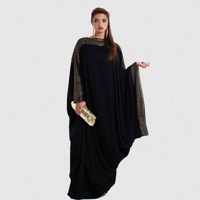 Black / 4XL - plus size S~6XL quality new arab elegant loose abaya kaftan islamic fashion muslim dress clothing design women black dubai abaya