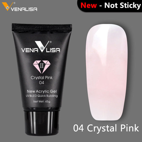 04 Crystal pink new - VENALISA Poly Gel Kits Nail Art French Nail Art Clear Camouflage Color Nail Tip Form Crystal UV Gel Polygel Slice Brush Nail Gel