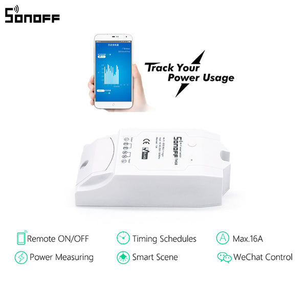 [variant_title] - Sonoff Pow R2 Smart Wifi Switch Controller With Real Time Power Consumption Measurement 15A/3500W Smart Home Device Via Android