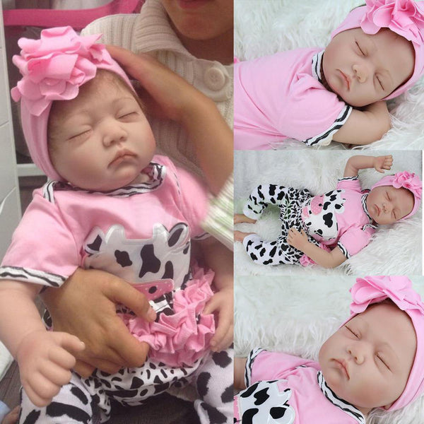 Default Title - 22 Inch 55cm Soft Silicone Handmade Reborn Baby Girl Dolls Realistic Looking Newborn Baby Doll Toddler Cute Birthday Gift