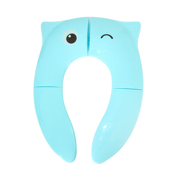 Blue owl small eyes - Baby Travel Portable Potty Seat Toddler non-slip silicone Toilet Mat Training Seat Cover Children Urinal Cushion Pad /mat