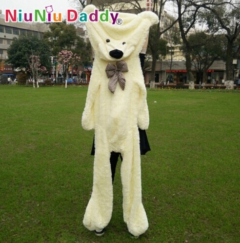 White / 100CM - Giant teddy bear skin Unstuffed teddy bear Huge plush toys Big bear soft animal toy 60cm to 200cm free shipping By Niuniu Daddy
