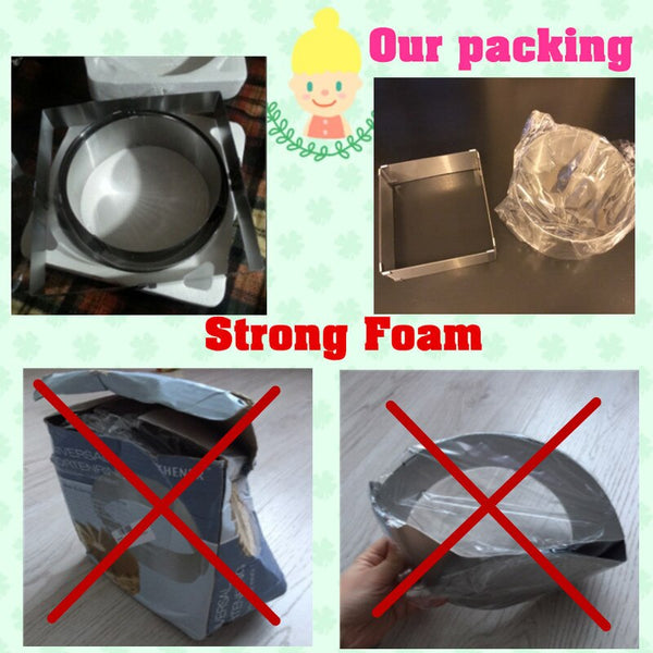 [variant_title] - Adjustable Mousse Ring 3D Round & Square Cake Molds Stainless Steel Baking Moulds Cake Decorating Tools