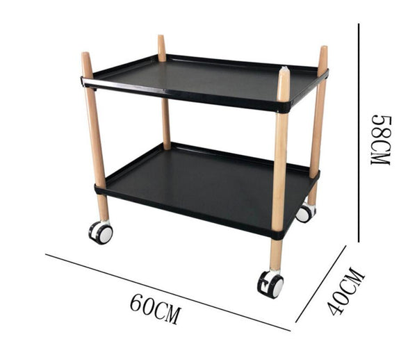 [variant_title] - Double layers  dining car Fashion cart Living room sofa edge a few side ark Move the tea table on a wheel