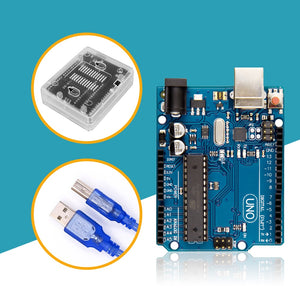 Grey - UNO R3 for arduino MEGA328P 100% original ATMEGA16U2 with USB Cable + UNO R3 retail box