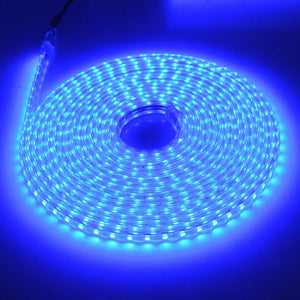 Blue / 10M - LED Strip 5050 220V Waterproof Flexible LED light Tape 220V lamp Outdoor String 1M 2M 3M 4M 5M 10M 12M 15M 20M 25M 60LEDs/M