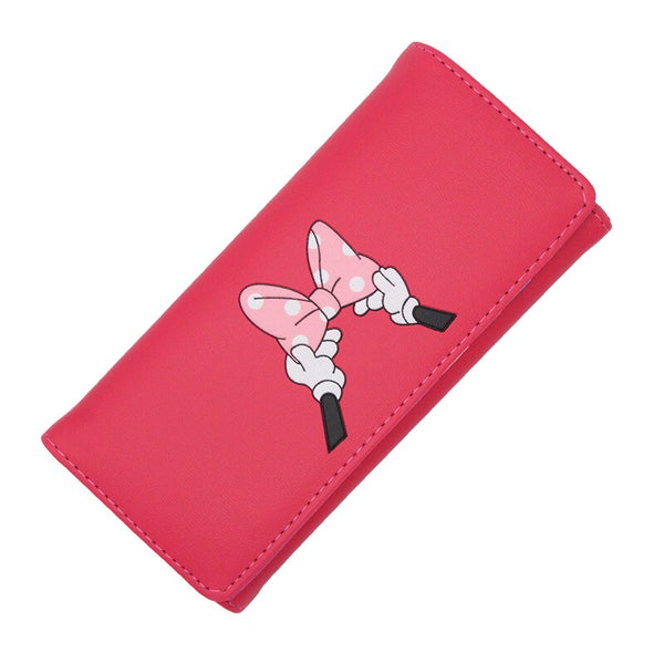[variant_title] - BOTUSI Mickey Bow Lady Purses Handbags Brand Design Women Wallets PU Leather Money Coin Purse Cards ID Holder Cartoon Printing