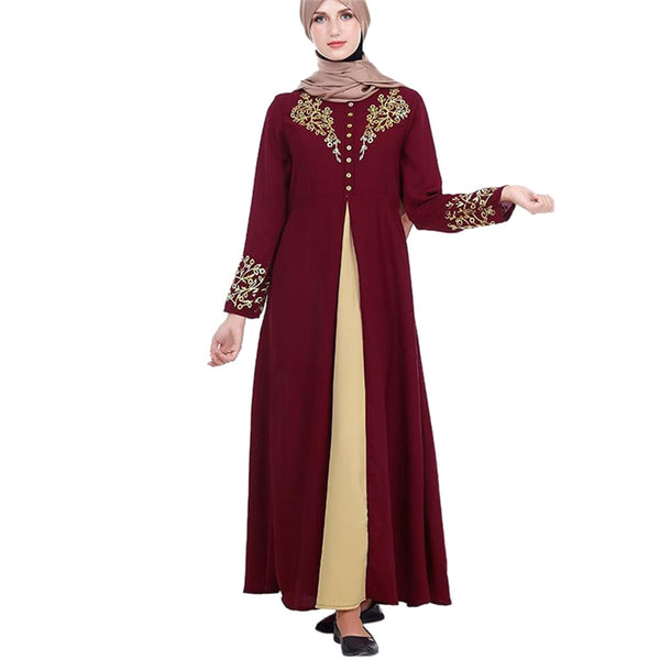 RD / L - 1PC Fashion Muslim Print Dress Women MyBatua Abaya with Hijab Jilbab Islamic Clothing Maxi Muslim Dress Burqa Dropship March22