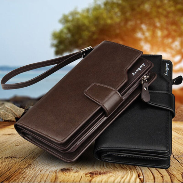 [variant_title] - 2018 Fashion Top Quality leather long wallet men Purse male clutch zipper around wallets men women money bag pocket mltifunction