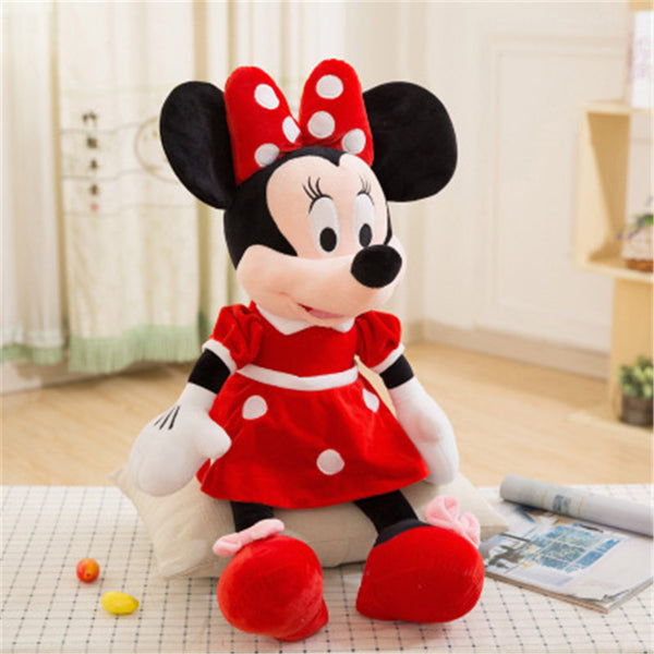 Red Minnie - 30cm Mickey Mouse Minnie Donald Duck Daisy Plush Toys Cute Goofy Dog Pluto Dog Kawaii Stuffed Toys Children Gift