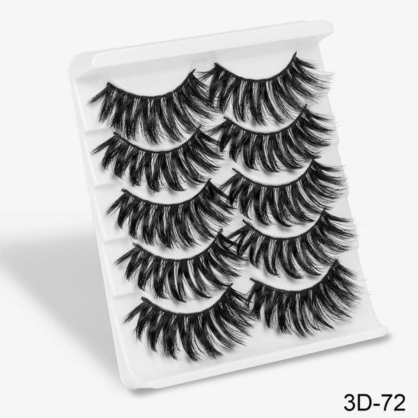 3D-72 - SEXYSHEEP 5Pairs 3D Mink Hair False Eyelashes Natural/Thick Long Eye Lashes Wispy Makeup Beauty Extension Tools