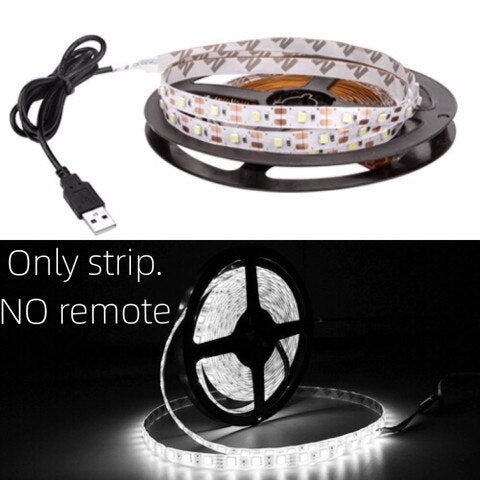 Cold white / 0.5m - USB Mini 3key LED Strip DC 5V Flexible Light 60LEDs 50CM 1M 2M 3M 4M 5M SMD 2835  Desktop Decor Screen TV Background Lighting