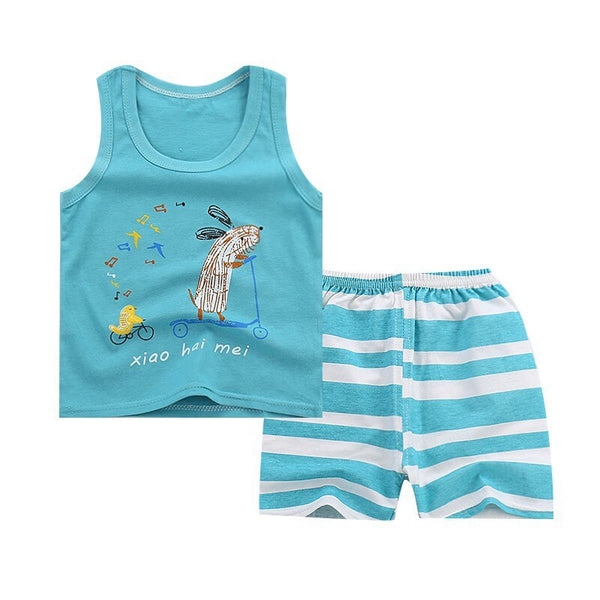 U / 24M - Hot Sale Summer Children's Two-piece set Cotton Suit Children Set Children's Clothing Set Girls Boys Clothing Sets