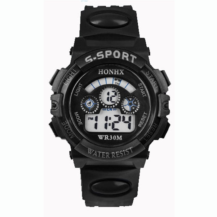 BK - 2017 Waterproof Children Boy Digital LED Quartz Alarm Date Sports Wrist Watch dropshipping
