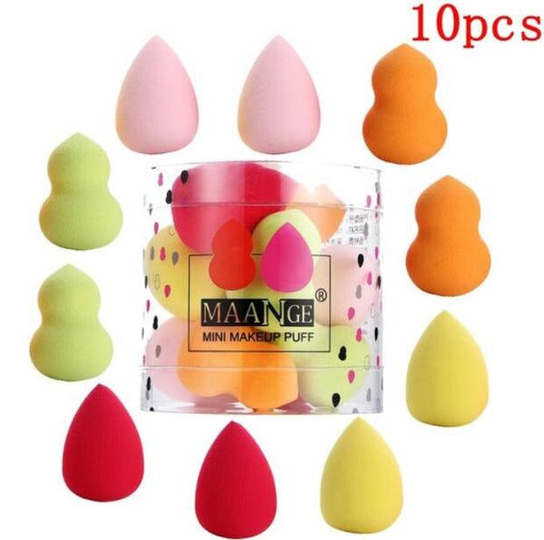 [variant_title] - 10Pcs Cosmetic Puff Makeup Foundation Sponge Powder Smooth Beauty Cosmetic Various Make Up Sponge Beauty Tool With Box