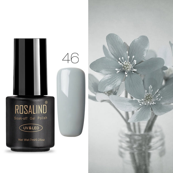 46 - ROSALIND 7ML UV Gel Varnish Nail Polish Set For Manicure Gellak Semi Permanent Hybrid Nails Art Off Prime White gel nail polish
