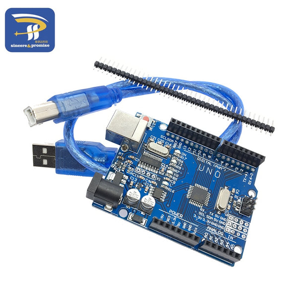 [variant_title] - One set UNO R3 (CH340G) MEGA328P for Arduino UNO R3 with case USB Cable ATMEGA328P-AU Development board