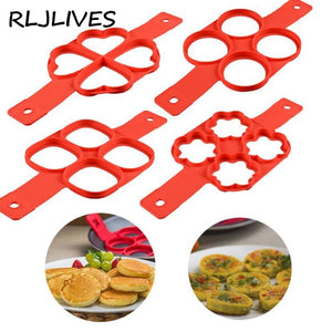 [variant_title] - New 4 Styles Fantastic Silicone Nonstick Pancake Maker Egg Ring Maker Pancake Mold Kitchen Tools