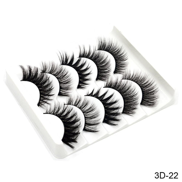 3D-22 - SEXYSHEEP 5Pairs 3D Mink Hair False Eyelashes Natural/Thick Long Eye Lashes Wispy Makeup Beauty Extension Tools