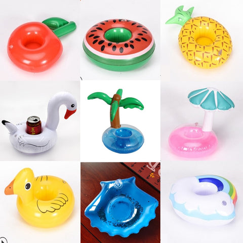 [variant_title] - Inflatable toys Coconut tree/big yellow duck/mushroom/swan Cup mat  Water coasters floating drinks cup holders Summer Pool party