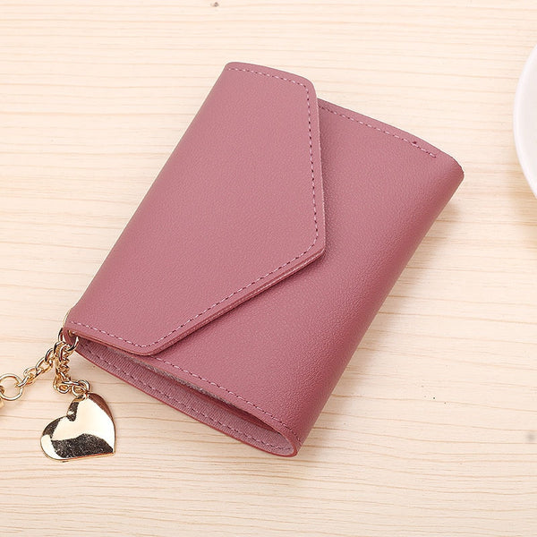 deep pink - 2018 Fashion Tassel Women Wallet for Credit Cards Small Luxury Brand Leather Short Womens Wallets and Purses Carteira Feminina