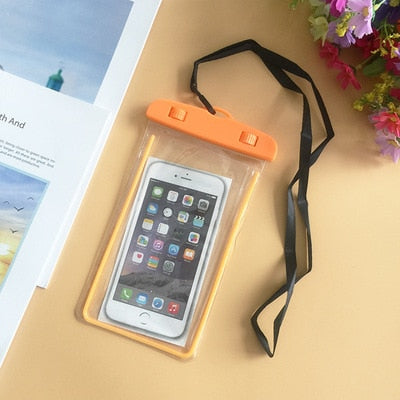FSD-orange - Waterproof Bag Case Universal 6.5 inch Mobile Phone Bag Swim Case Take Photo Under water For iPhone 7 Full Protection Cover Case