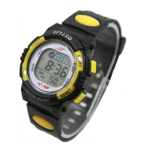YELLOW - Timezone #501 Waterproof Sport Student Children Watch Kids Watches Clock Child LED Digital Wristwatch Electronic children gift