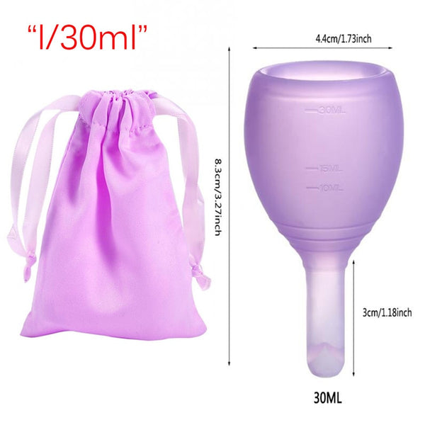 purple L - 1pc Menstrual Cup for Female Menstrual Period Medical Hygiene Silicone Soft Reusable Menstrual Cup 3 Colors